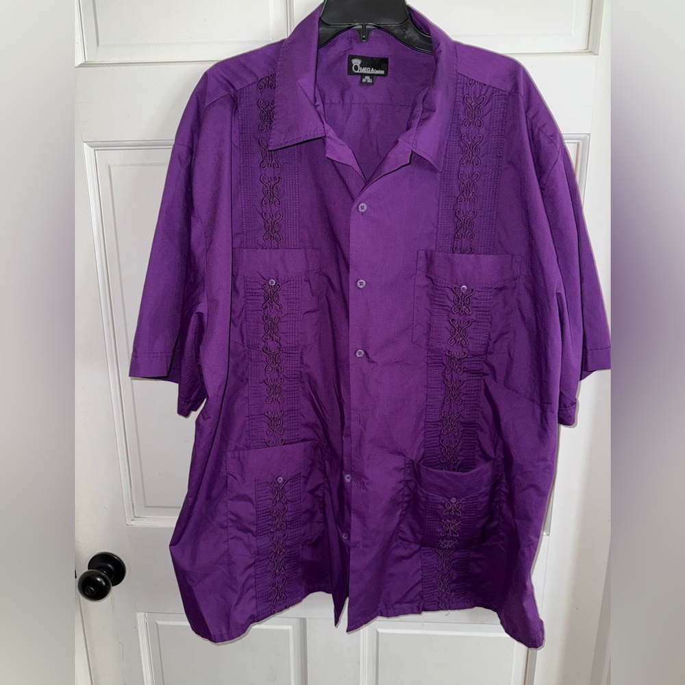 Classic Purple Button-Down Shirt for Men